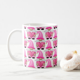 Mug Gnomes roses coeurs bois scandinave mignon