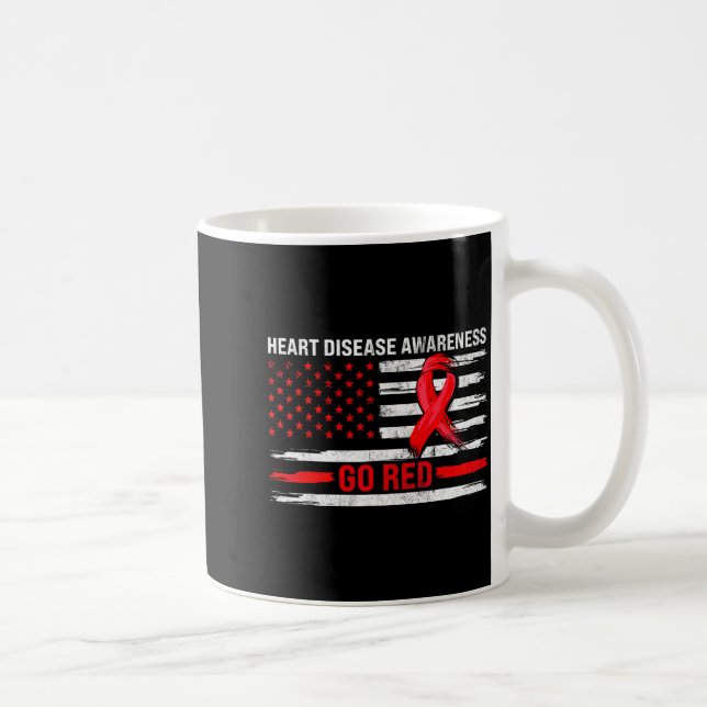 Mug Go Red Heart Disease Suprt Flag - Heart Disease Aw (Droite)