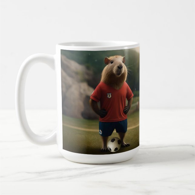 Mug "Goal-Scoring Capybara : The Ultimate Soccer Star  (Gauche)