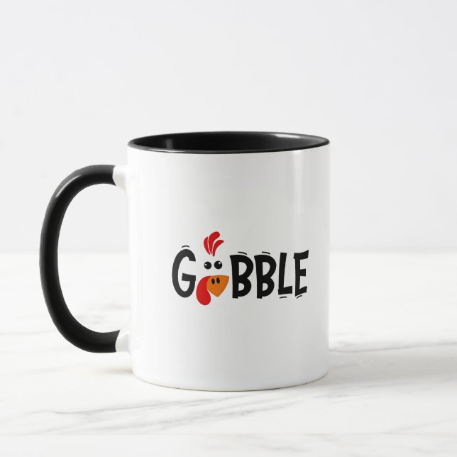 Mug Gobble Funny Thanksgiving Turquie fête (Gauche)