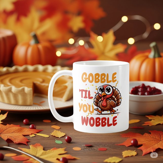 Mug Gobble ‘Til You Wobble – Dinde de Thanksgiving (Créateur téléchargé)