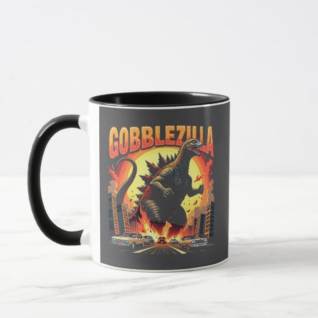 Mug Gobblezilla Éffrayant Turquie Thanksgiving Gobble (Gauche)