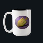 Mug gobelet de Chanukah<br><div class="desc">Dreidel doré sur mug</div>