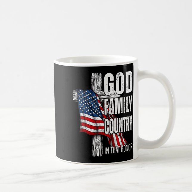 Mug God Family Country American Flag Christian Patriot (Droite)