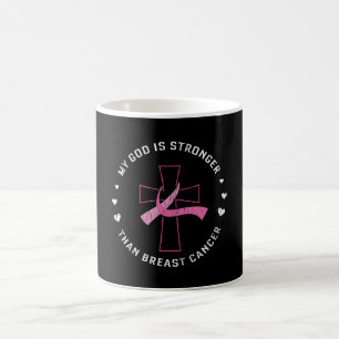 Mug God Is Stronger Breast Cancer Awareness Christian