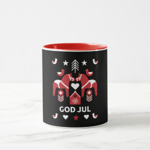 Mug God Jul Swedish Folk Art L