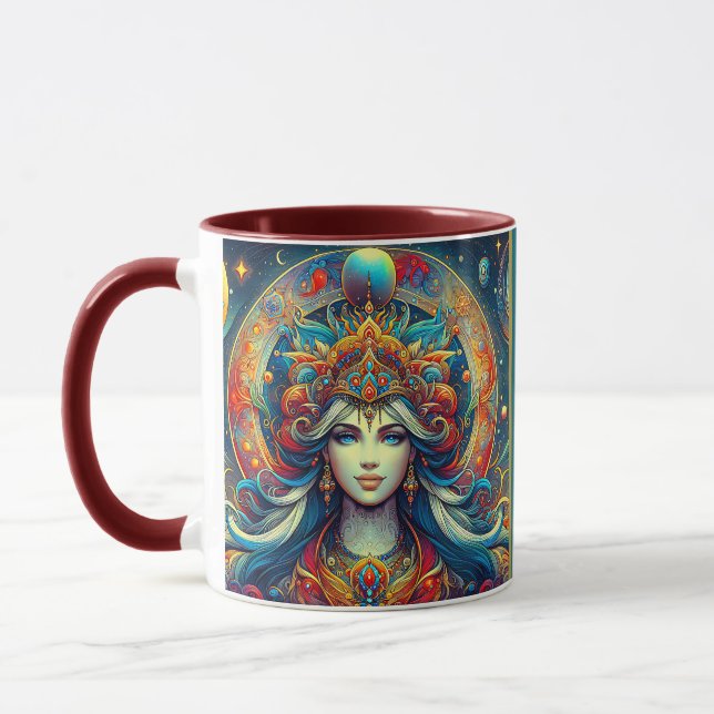 Mug Goddess Head flow turquoise Cheveux Avril - (Gauche)