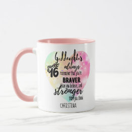 Mug Godgirl Sweet16 Citer Braver cadeau plus fort