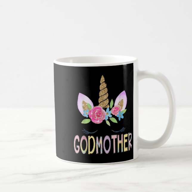 Mug Godmother Unicorn Floral Birthday Girl Family Matc (Droite)