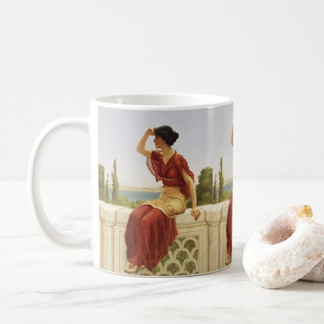 Mug Godward Le Signal Belle Femme Portrait Art (Avec donut)
