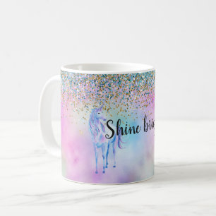 Mug Gold Aqua Parties scintillant Purple Unicorn Étinc