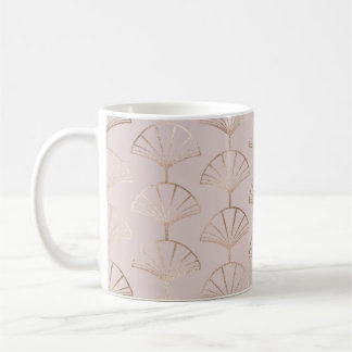 Mug Gold Art Deco : Motif Feuille du ventilateur
