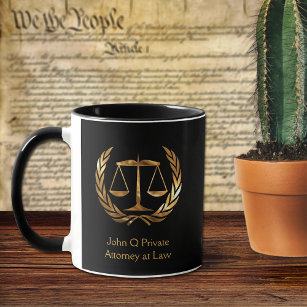 Mug Gold Attorney Scales de justice personnalisée