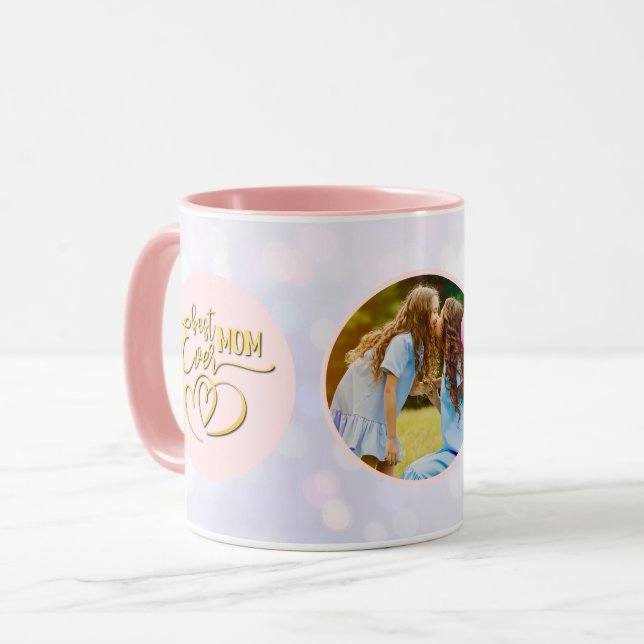 Mug Gold Best Mom Ever Photo Fête des Mères Deux Tons  (Devant gauche)