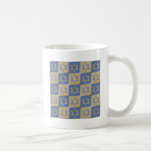 Mug Gold Blue Star de David Art Panels