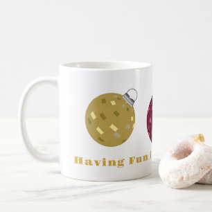 Mug Gold Burgandy Blue Disco Ball Ornements