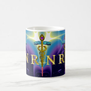 Mug GOLD CADUCEUS SYMBOLE INFIRMIER INSCRIT Purple Blu