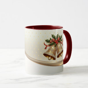 Mug Gold Christmas Bells Fête Musique