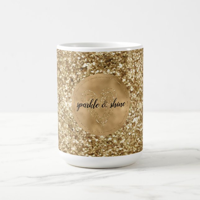 Mug Gold Confetti Parties scintillant Coeur (Centre)