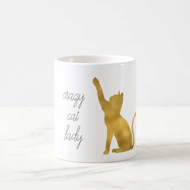 Mug Gold Crazy Cat Lady (Centre)