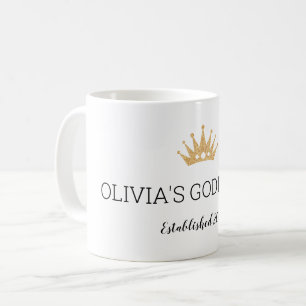 Mug Gold Crown Etablissez l'année du Christening Parra