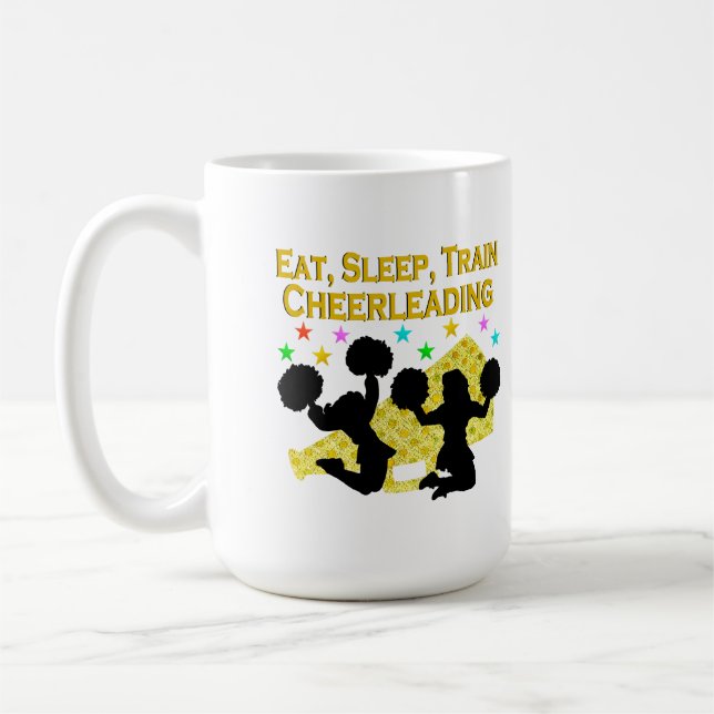 MUG GOLD EAT SLEEP CHEERLEADING DESIGN (Gauche)