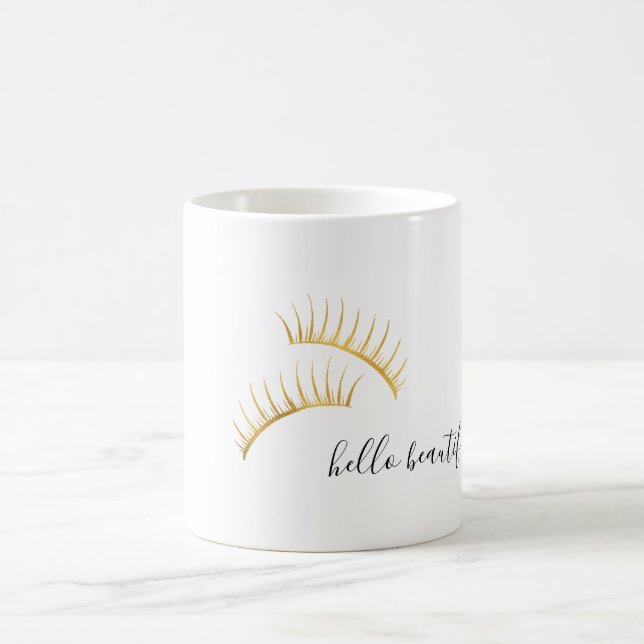 Mug Gold Eyelashes Bonjour Belle (Centre)
