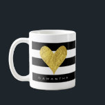 Mug Gold Foil Heart<br><div class="desc">IDENTIFICATION ♡ Add your name, monogram, message, etc. ♡'use your favorite fonts. ♡ Add custom colors. PLEASE NOTE ♡ Colors Displayed online may vary slightly from the actual product. ♡ This design has element that are designed to look métallc gold, but no metallic ink or foil will be printed on...</div>