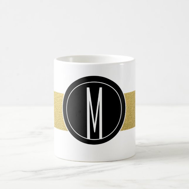 MUG GOLD FOIL STRIPES | MONOGRAM NOIR (Centre)