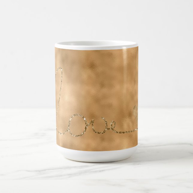 Mug Gold Glam Glitz Parties scintillant Coeur d'amour (Centre)