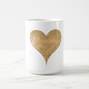 Mug Gold Glam Parties scintillant Love Heart