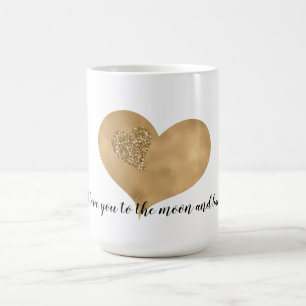 Mug Gold Glam Parties scintillant Love Hearts