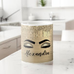 Mug Gold Glitter Sparkle Eyelashes Monogram<br><div class="desc">Gold Faux Foil Metallic Sparkle Parties scintillant brossé Monogramme en métal Nom et cils initiaux (cils),  Extensions Eyelash et Eyes Coffee Cup ou Mug. Le design fait le cadeau parfait pour 16 ans,  mariage,  douche nuptiale,  anniversaire,  baby shower ou bachelorette pour quelqu'un à la recherche d'un style cool tendance.</div>