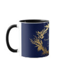 Gold Green Monogram Marine Blue Mariage Keepsaké