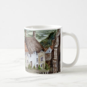 Mug Gold Hill, Shaftesbury, Dorset Peinture à l'aquare