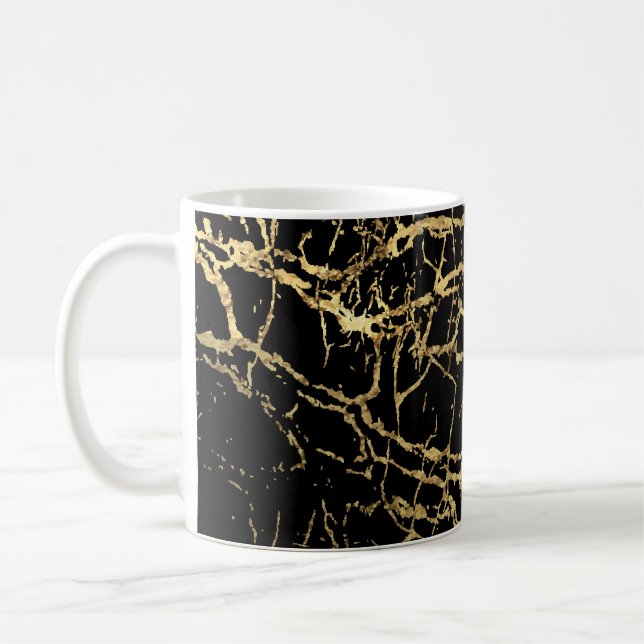 Mug Gold Marbling Texture : Elément Design Luxe (Gauche)