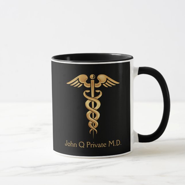 Mug Gold Médicale Docteur ou Infirmière personnalisée (Droite)