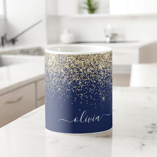 Mug Gold Navy Blue Girl Parties scintillant étincelant
