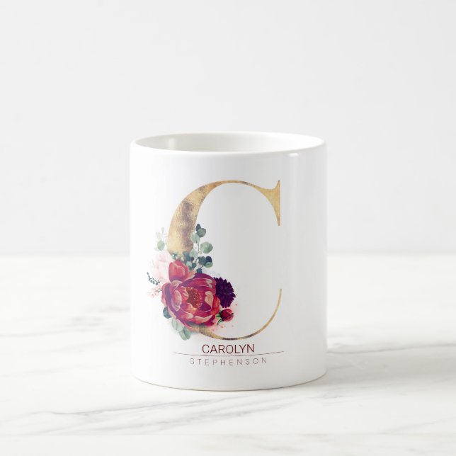 Mug Gold Parties scintillant C Monogramme Floral Bourg (Centre)