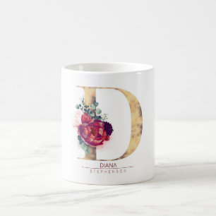 Mug Gold Parties scintillant D Monogramme Floral Bourg