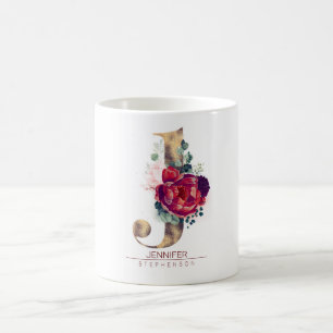 Mug Gold Parties scintillant J Monogramme Floral Bourg