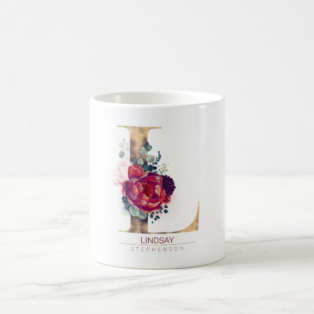 Mug Gold Parties scintillant L Monogramme Floral Bourg (Centre)