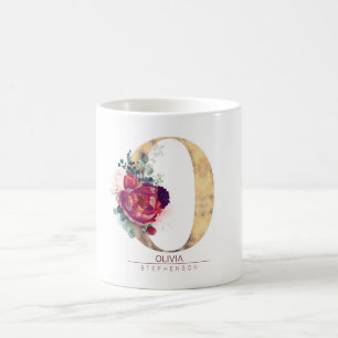 Mug Gold Parties scintillant O Monogramme Floral Bourg