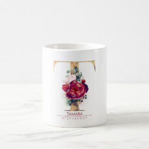 Mug Gold Parties scintillant T Monogramme Floral Bourg