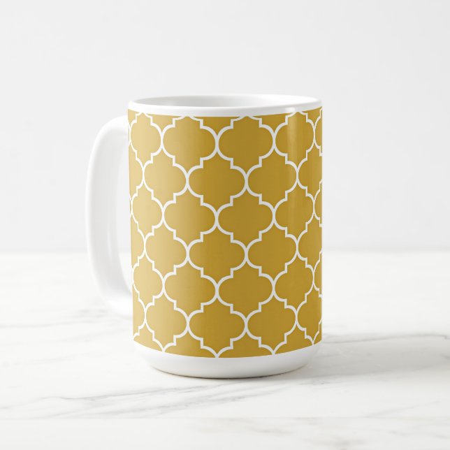 Mug Gold Quatrefoil Pattern (Devant gauche)