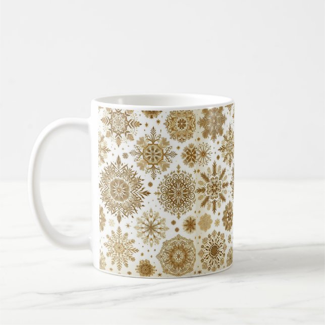 Mug Gold snowflakes (Gauche)