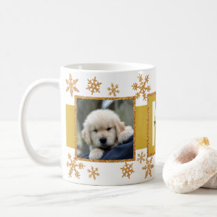 Mug Gold Snowflo 2 Photo Monogramme Noël