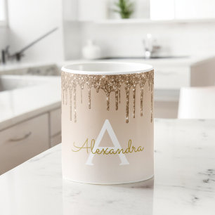 Mug Gold Sparkle Parties scintillant Luxe Monogramme N