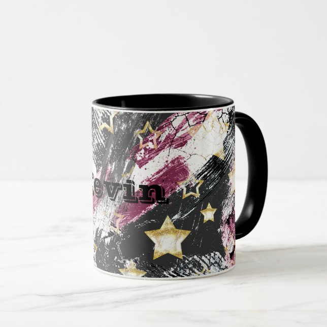 Mug Gold stars grunge abstrait design urbain moderne (Devant droit)