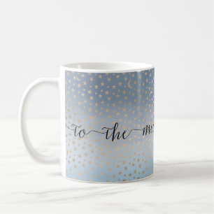 Mug Gold Stars Moons Blue Ombre
